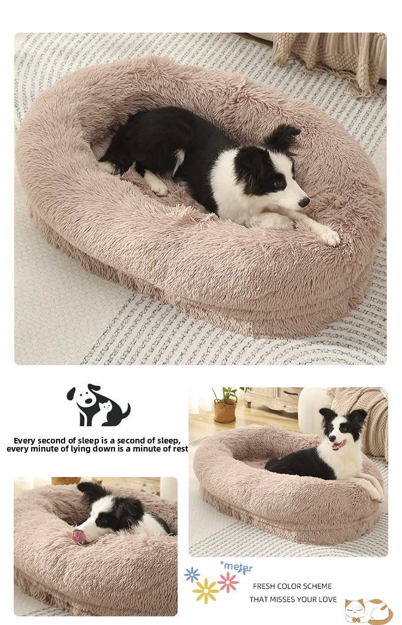 Long Plush Pet Bed Mat for Dogs & Cats – Warm, Washable, Non-Slip Winter Comfort