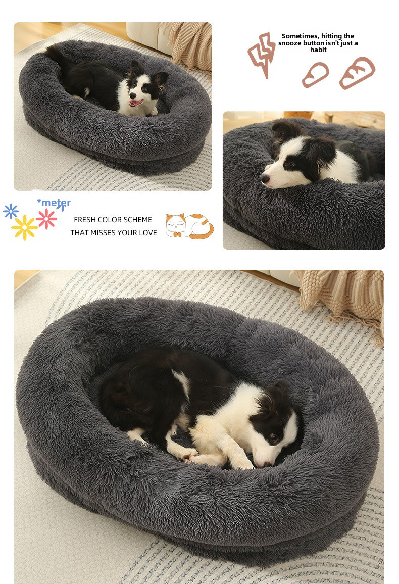 Long Plush Pet Bed Mat for Dogs & Cats – Warm, Washable, Non-Slip Winter Comfort