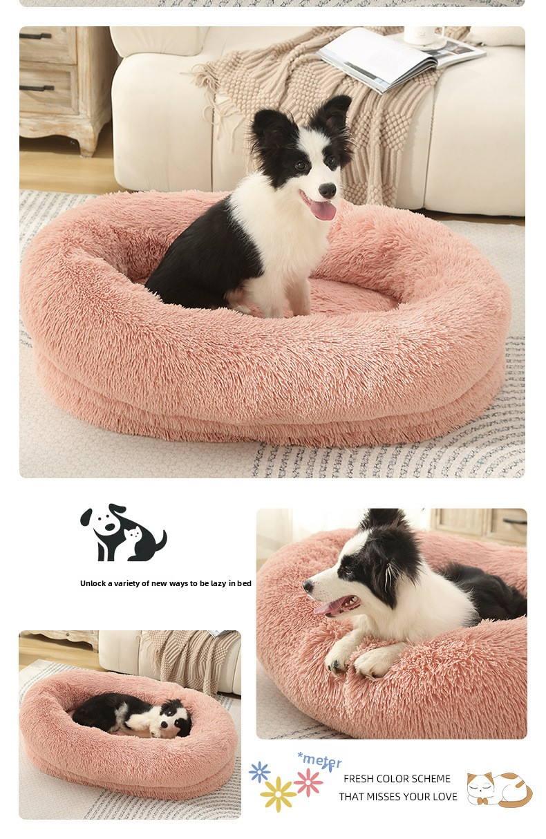 Long Plush Pet Bed Mat for Dogs & Cats – Warm, Washable, Non-Slip Winter Comfort