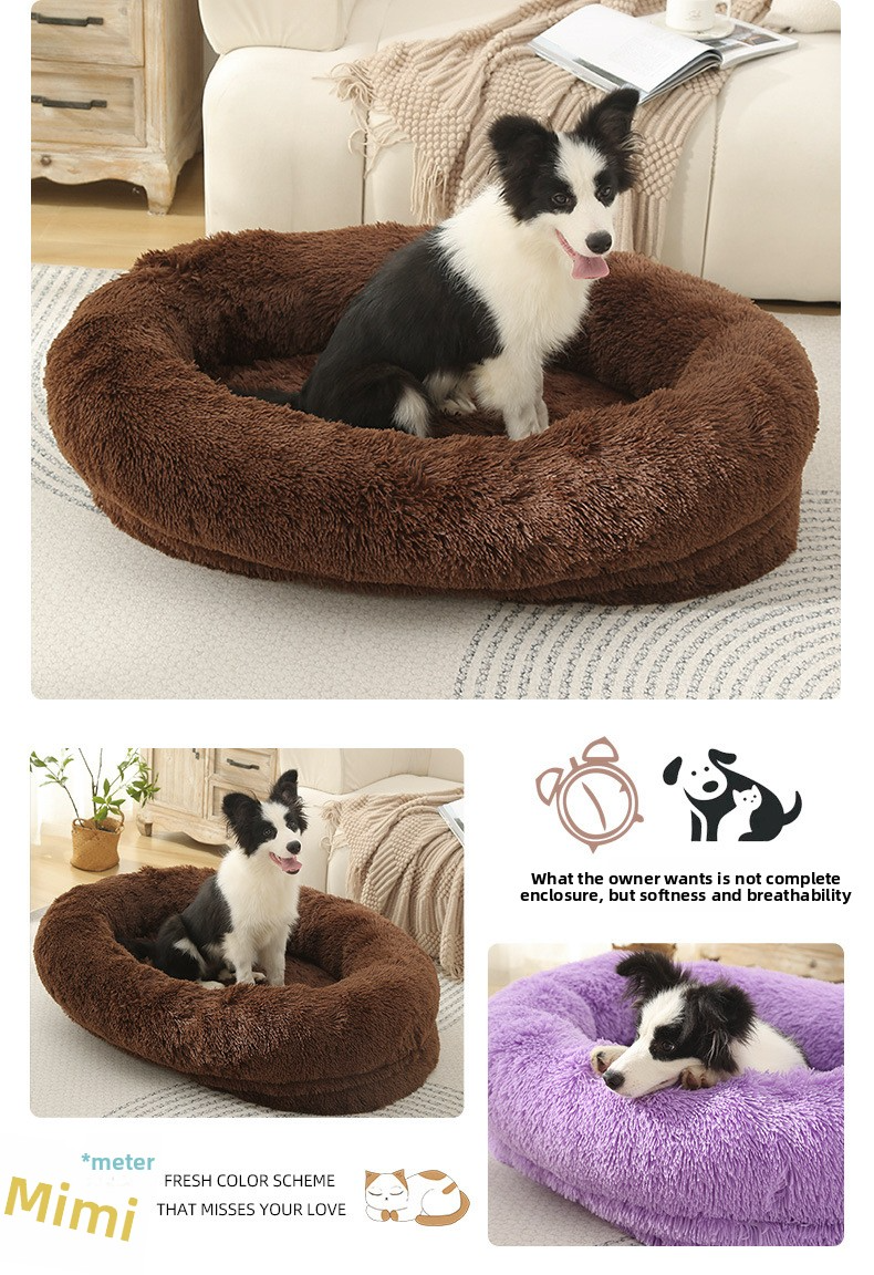 Long Plush Pet Bed Mat for Dogs & Cats – Warm, Washable, Non-Slip Winter Comfort