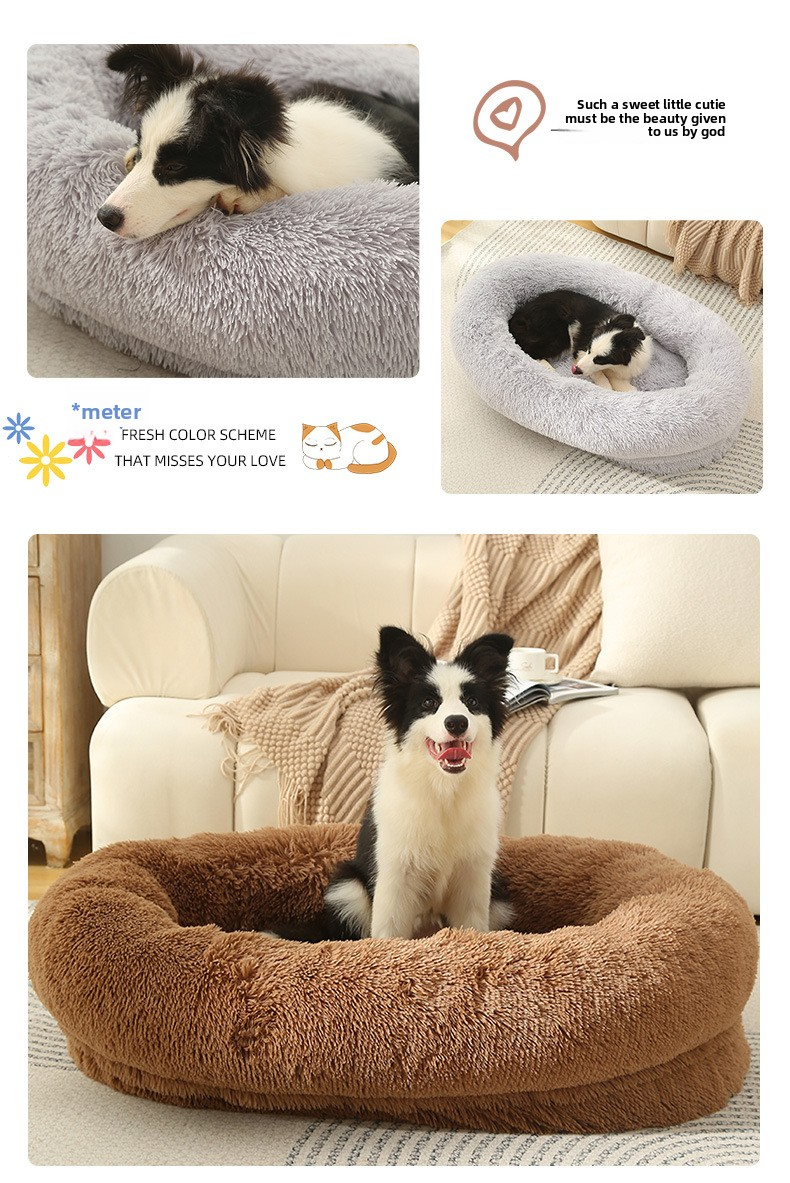Long Plush Pet Bed Mat for Dogs & Cats – Warm, Washable, Non-Slip Winter Comfort