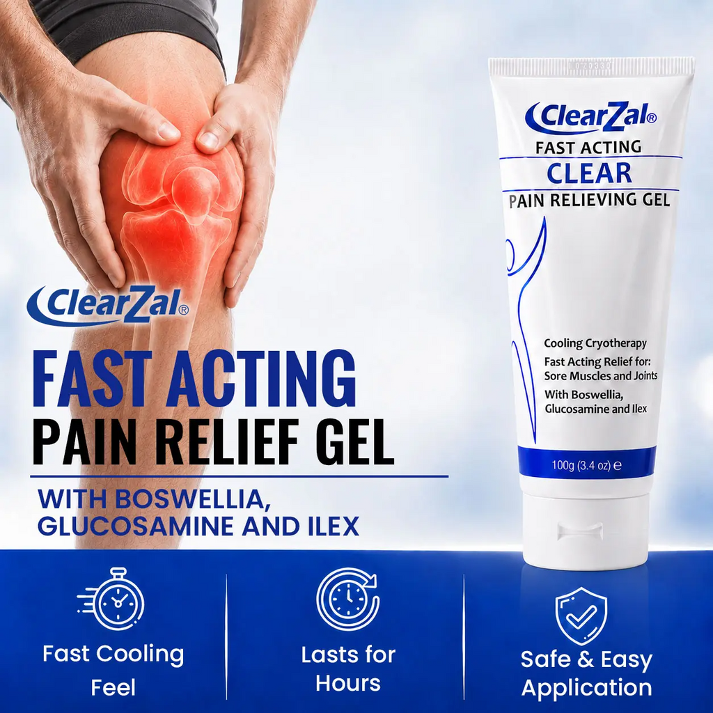 Clearzal Soothing Cooling Gel 100g – Menthol & Frankincense Relief for Muscles, Joints & Fatigue