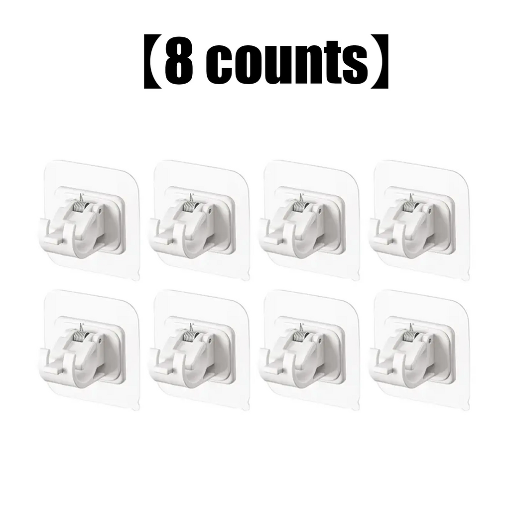 Transparent Curtain Rod Brackets with Screws | No-Damage Wall Mount | Multi-Room Use | 8/12/24/48 Pack