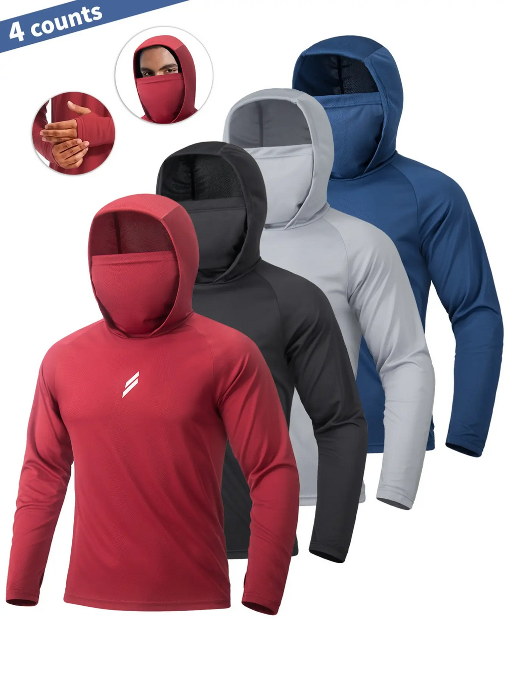 Men's UV Sun Protection Hoodie Set – Fishing Jacket with Face Cover, Quick-Dry & Breathable