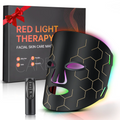 1 Red Light Therapy Mask for Face 8 Modes LED Face Mask Light Therapy with 288 LEDs 630nm & 850nm Infrared Light Therapy Mask at Home Portable with Timer & 2600mAh Remote Control for Anti-Aging