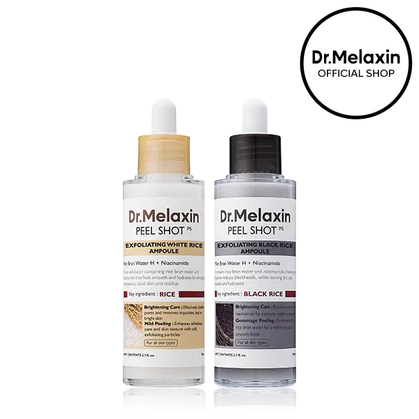 Glow Rice Ampoule Duo - Gentle Exfoliator for Glowing, Smooth Skin | Blackhead Whitehead Care |