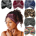 6-Pack Boho Wide Headbands – Stretchy Yoga & Workout Hair Wraps for Women