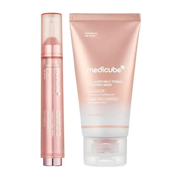 Milky Glow Lock Collagen Duo l Collagen Glazed Milky Glow Wrapping Mask  Collagen Glow Booster Milk Serum for Hydration & Radiance