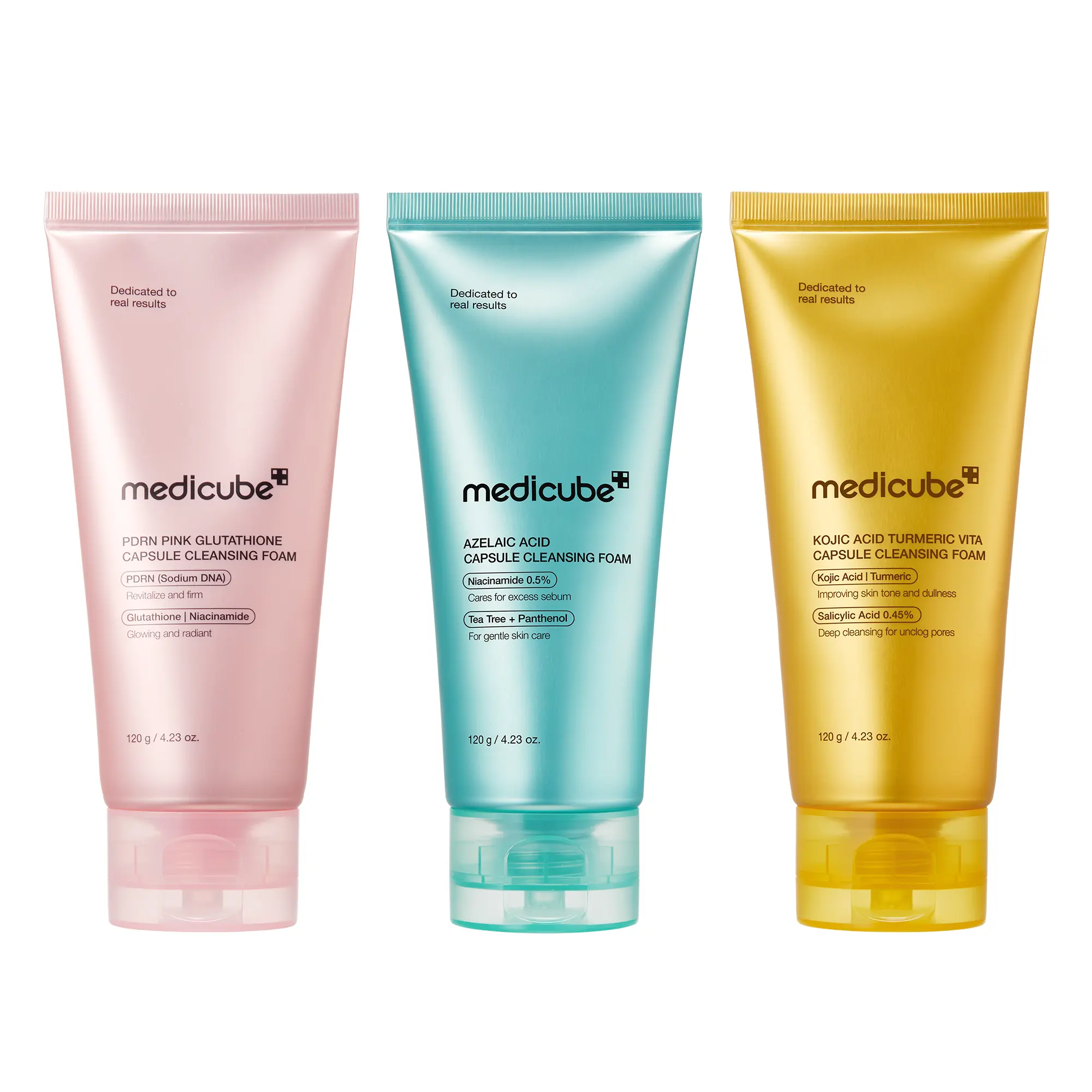 Mix & Match Capsule Cleansing Foam Set | PDRN, Azelaic Acid, Kojic Acid Daily Face Wash for Uneven Skin Tone, Glow Hydration, Brightening
