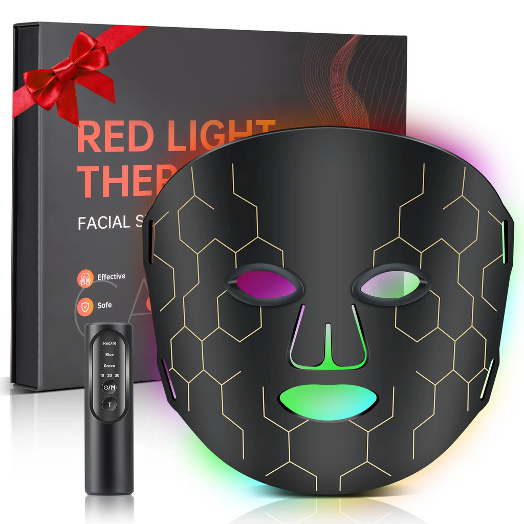 1 Red Light Therapy Mask for Face 8 Modes LED Face Mask Light Therapy with 288 LEDs 630nm & 850nm Infrared Light Therapy Mask at Home Portable with Timer & 2600mAh Remote Control for Anti-Aging