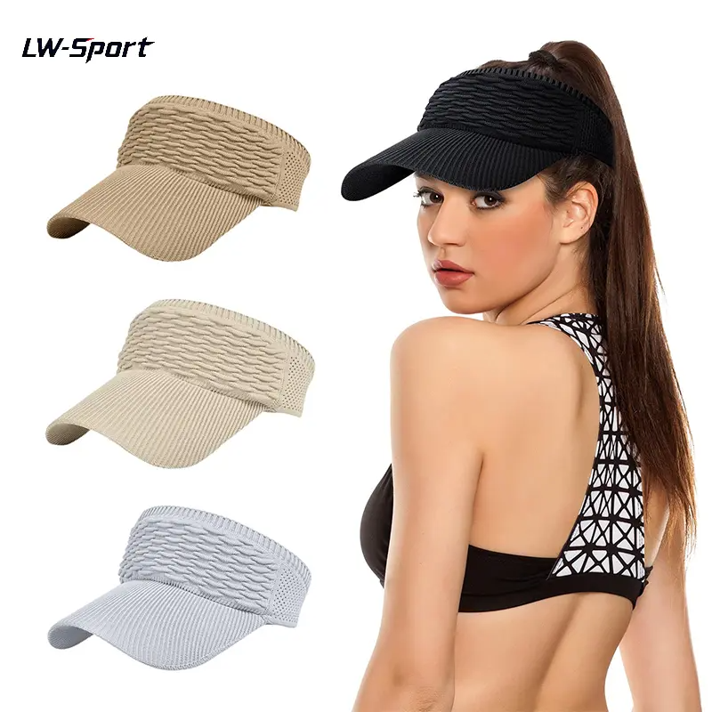 Women's High Ponytail Sun Visor Hat (2-Pack) – UV Protection, Breathable Open-Top Cap for Running, Hiking & Beach