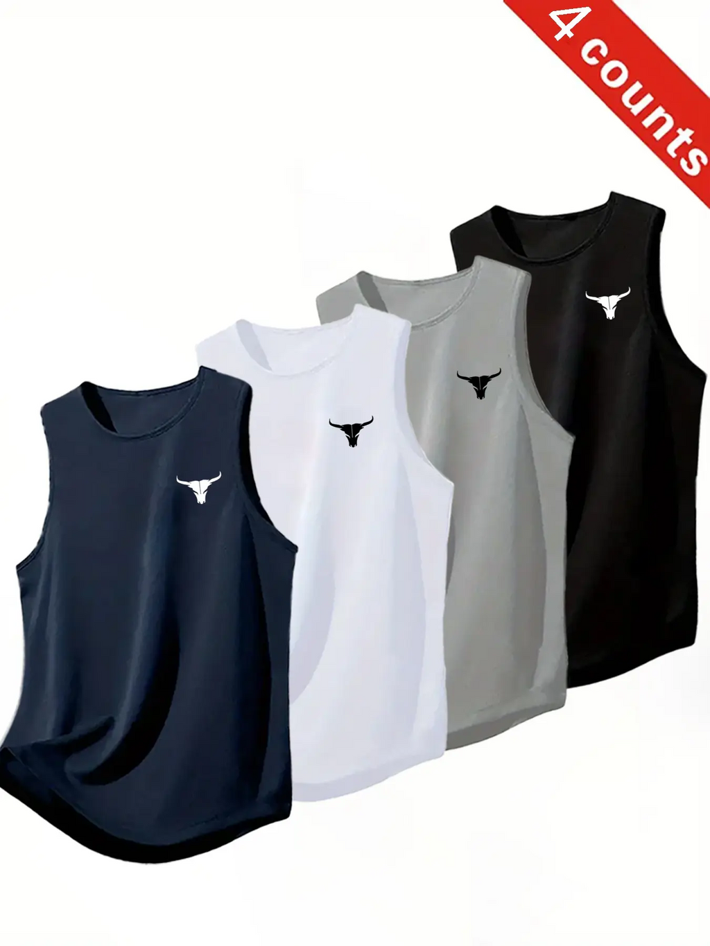 Men's Gym Tank Tops – Breathable Quick-Dry Sleeveless Workout Shirts | 4 & 8 Pack