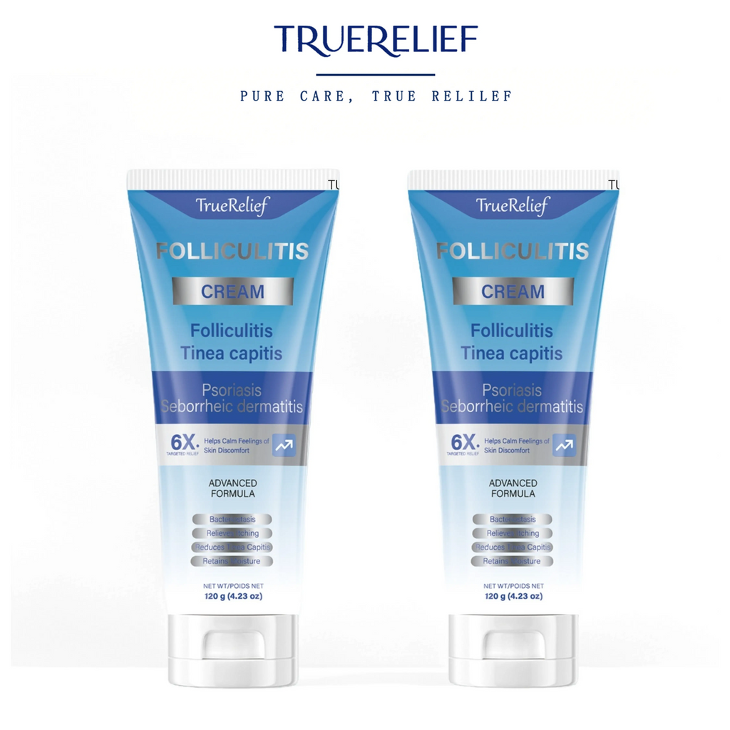 TrueRelief Folliculitis Care Cream 120g – Botanical Soothing Moisturizer for Bumps, Rough Skin & Irritation on Face, Scalp & Body
