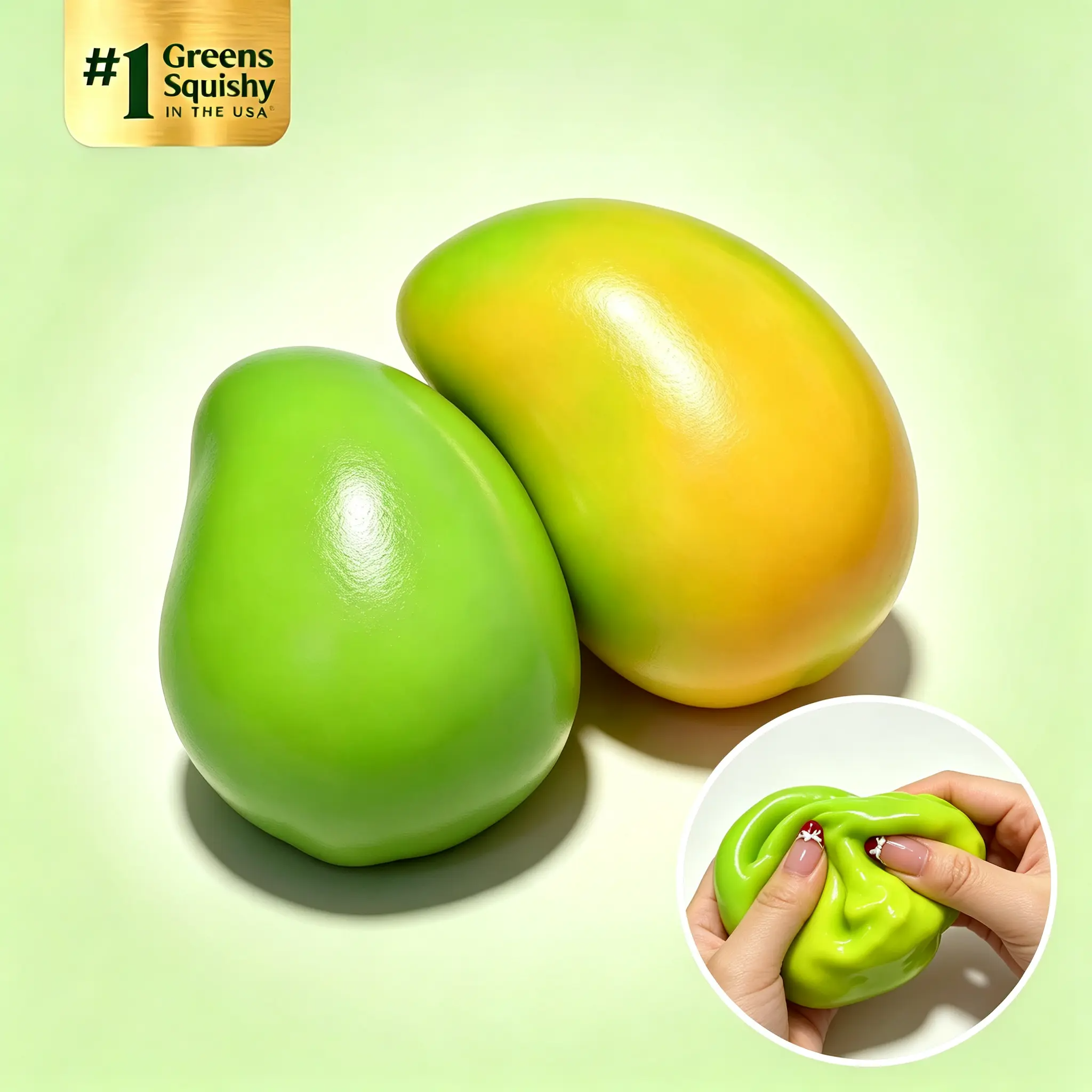 Color Changing Mango Squishy – Crunchy ASMR Stress Ball & Fidget Toy