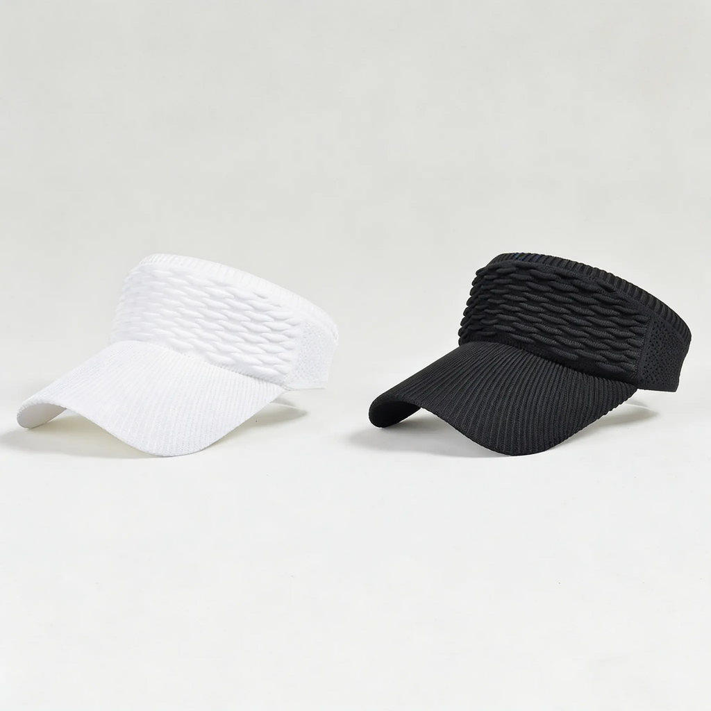 Women's High Ponytail Sun Visor Hat (2-Pack) – UV Protection, Breathable Open-Top Cap for Running, Hiking & Beach