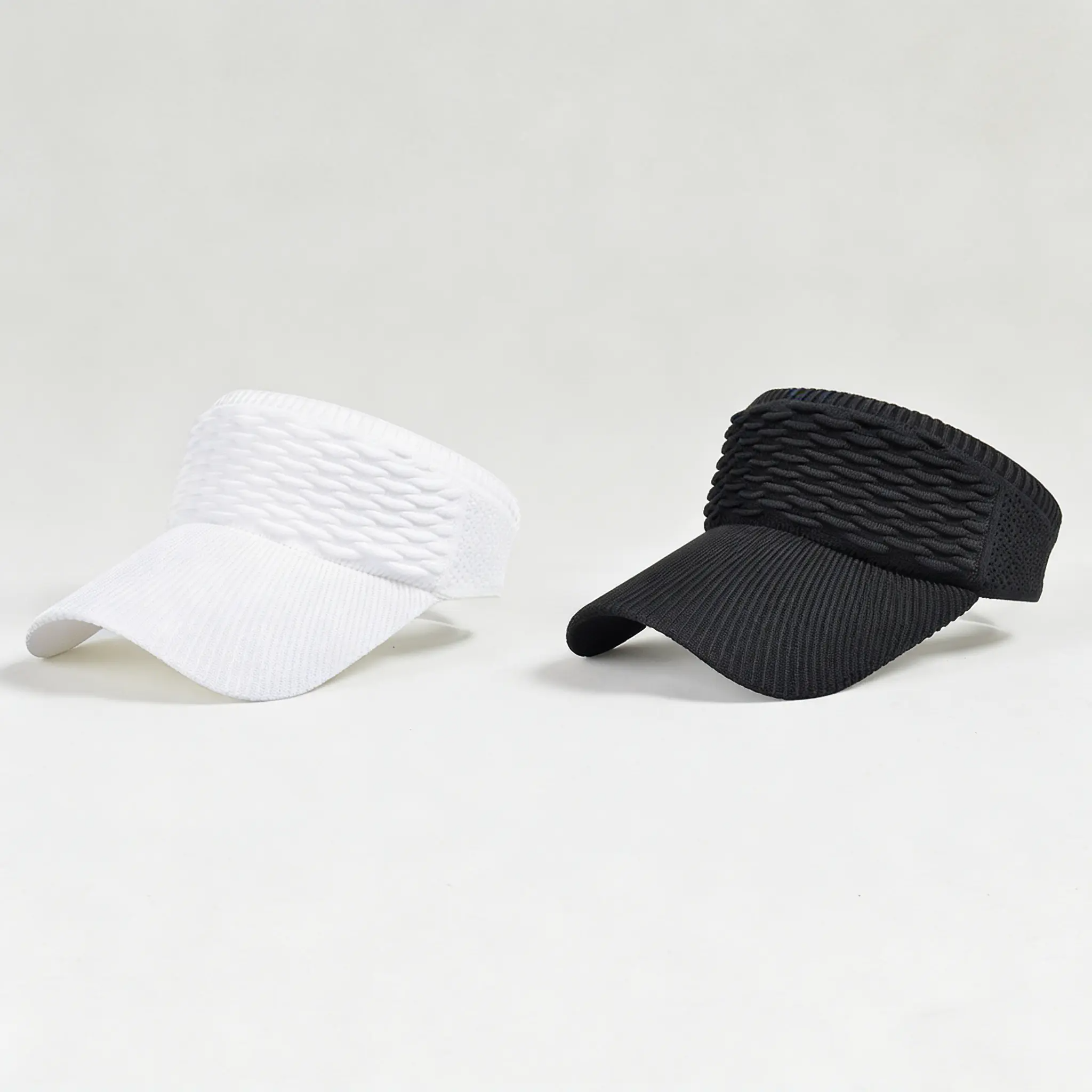 Women's High Ponytail Sun Visor Hat (2-Pack) – UV Protection, Breathable Open-Top Cap for Running, Hiking & Beach