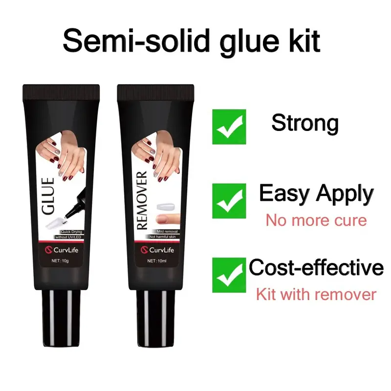 10g Nail Glue & Remover Kit – Fast-Drying Press-On Adhesive Gel