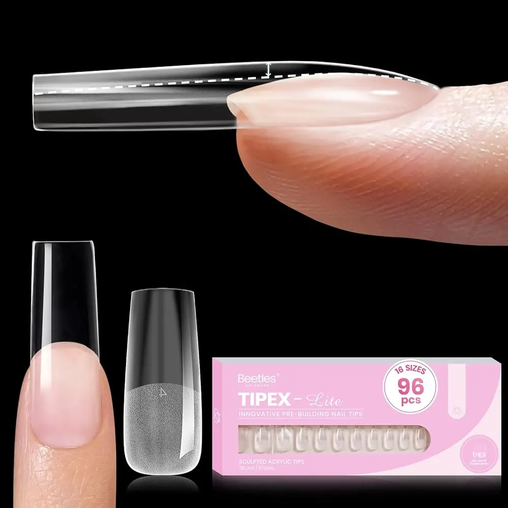 Beetles Tipex Lite Nail Extension Tips – 16 Sizes, Multiple Shapes