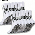 Men's Anti-Slip Soccer Socks – Silicone Grip, Moisture-Wicking, 6 Pairs