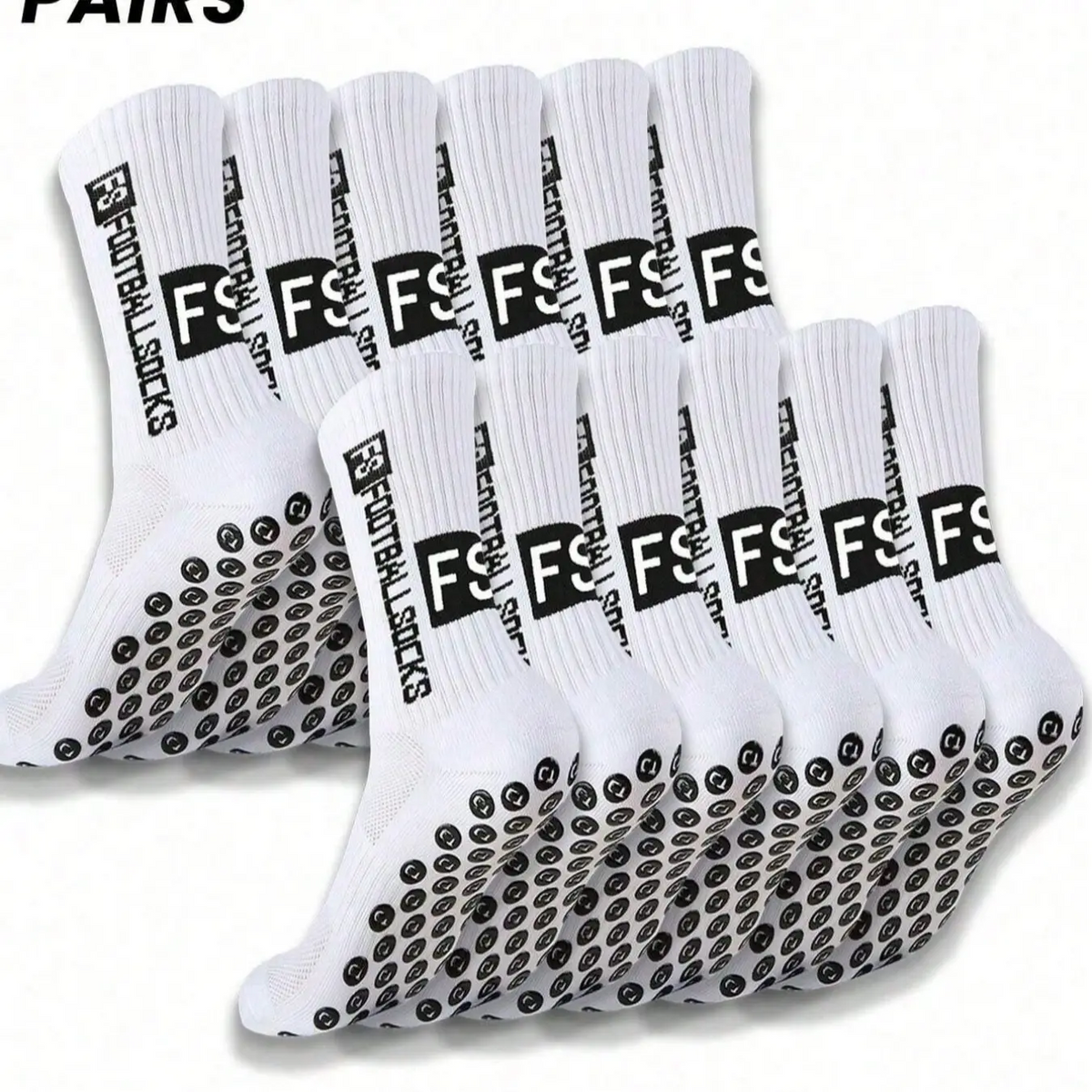 Men's Anti-Slip Soccer Socks – Silicone Grip, Moisture-Wicking, 6 Pairs