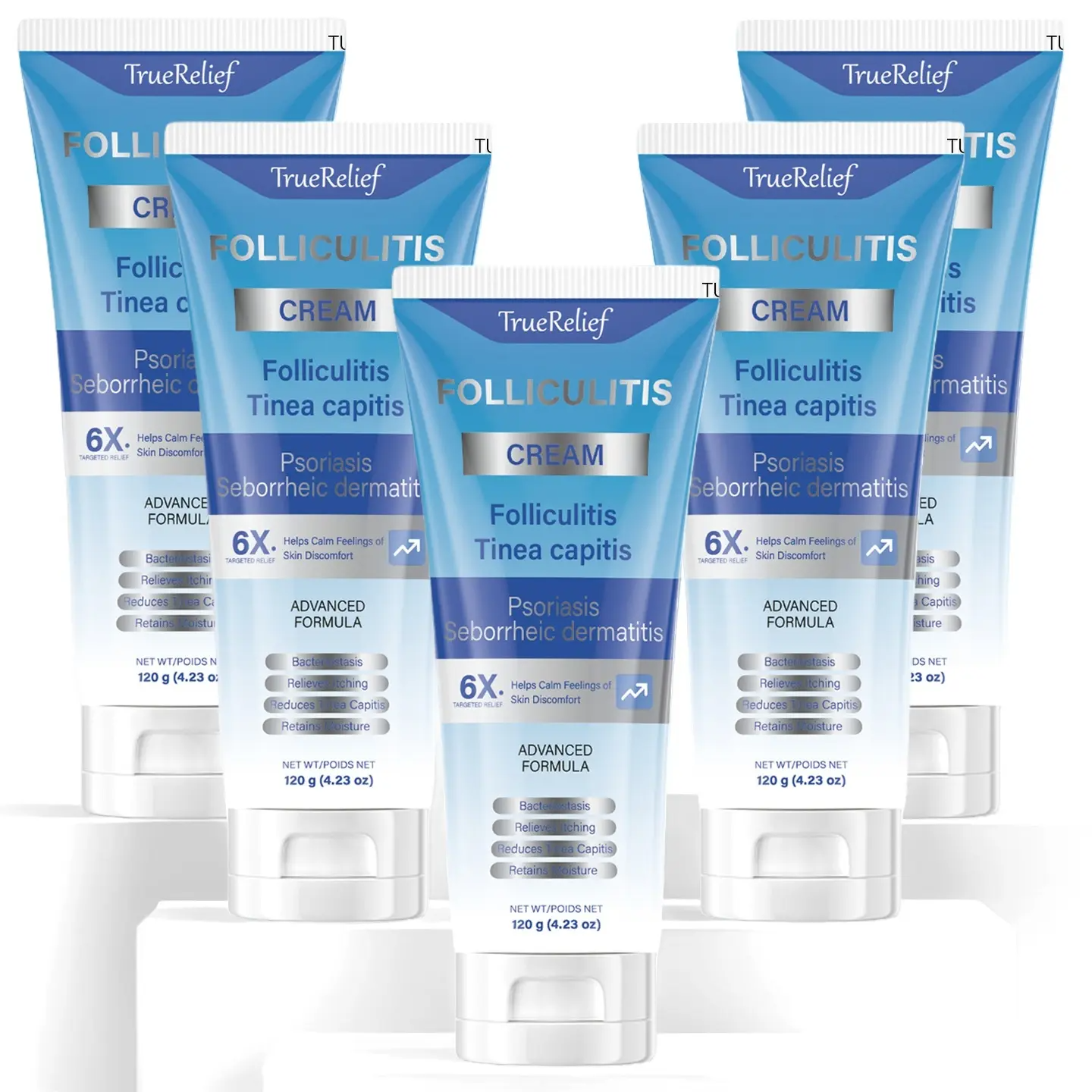TrueRelief Folliculitis Care Cream 120g – Botanical Soothing Moisturizer for Bumps, Rough Skin & Irritation on Face, Scalp & Body