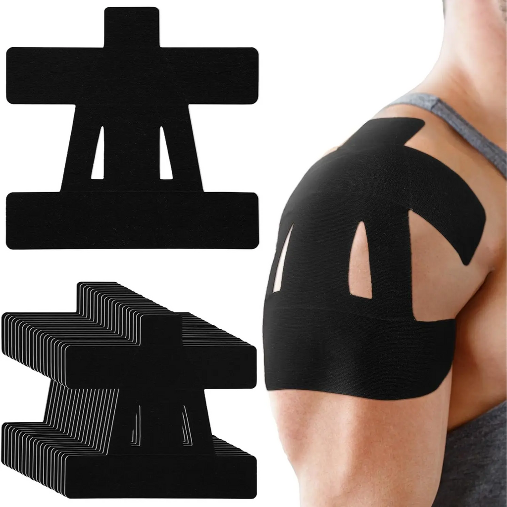 Pre-Cut Kinesiology Tape for Shoulder – Waterproof Athletic Support | 10, 20 & 30 Strips