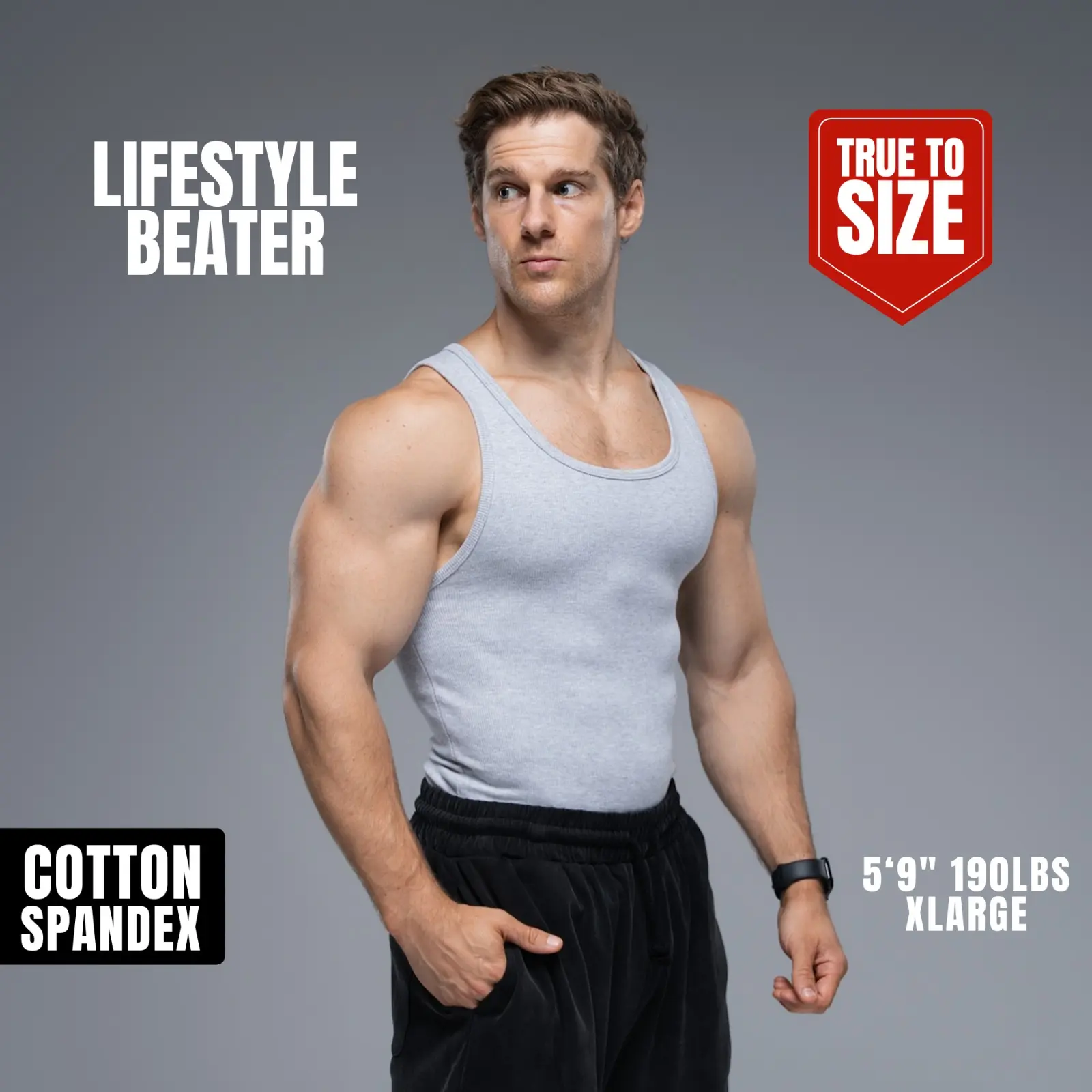 EKKO Lifestyle Beater – Soft 350 GSM Tank Top, True-to-Size Fit | Multi-Pack Options