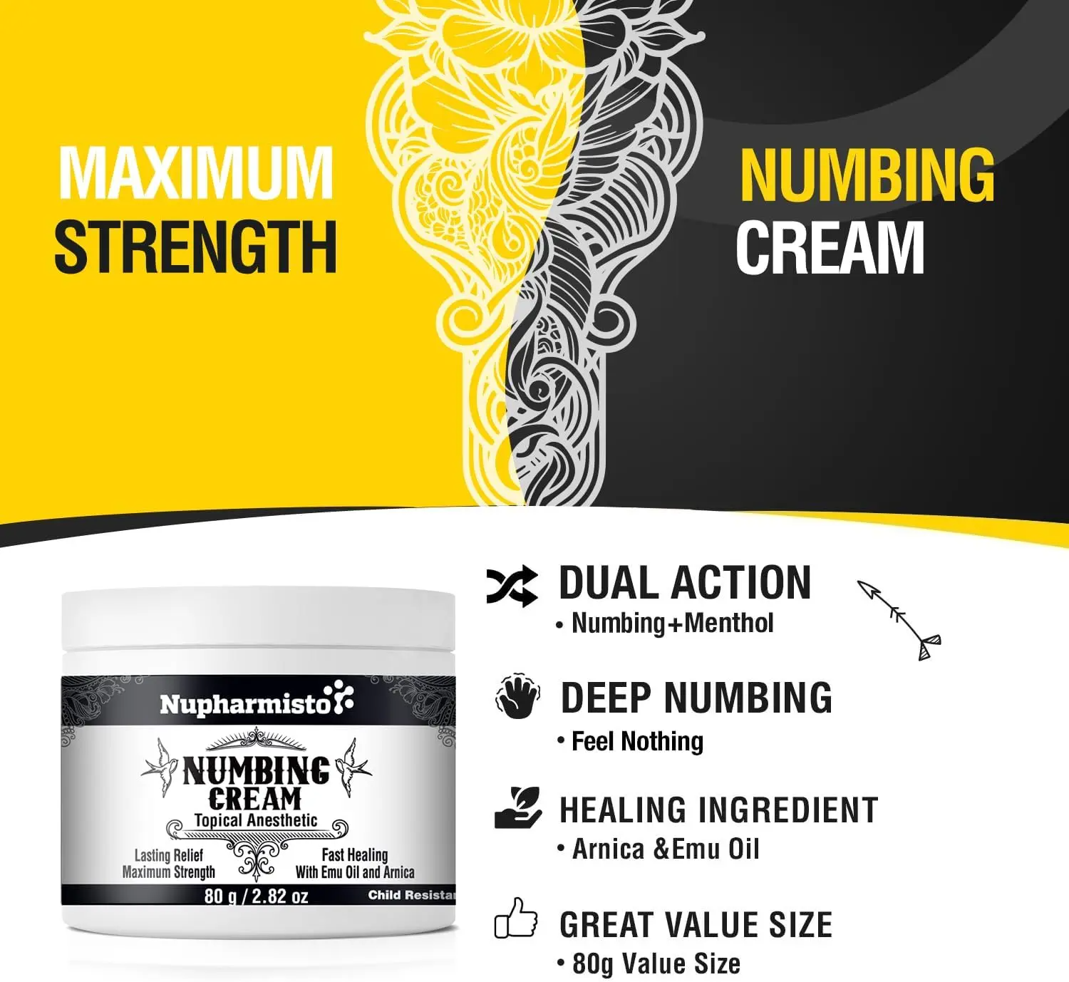 Tattoo Numbing Cream – Maximum Strength Lidocaine & Menthol
