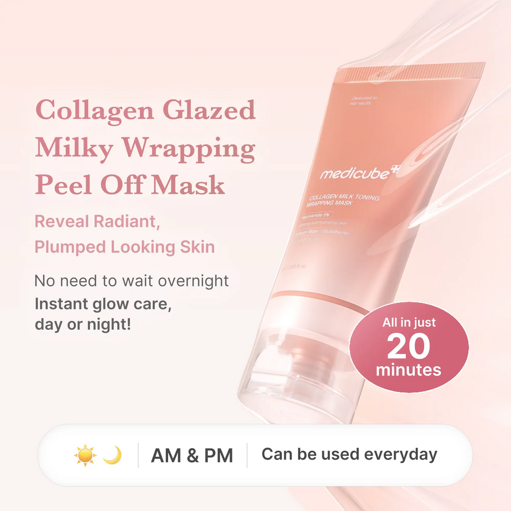 Milky Glow Lock Collagen Duo l Collagen Glazed Milky Glow Wrapping Mask  Collagen Glow Booster Milk Serum for Hydration & Radiance