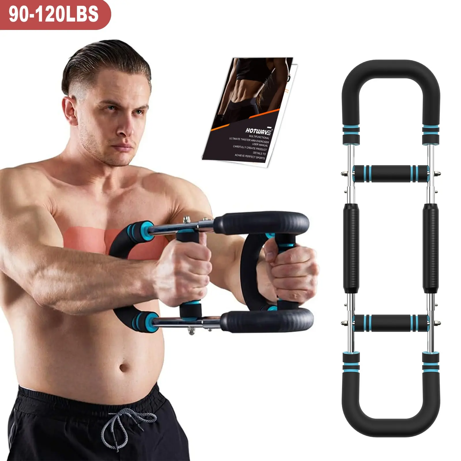 Twister Arm & Chest Trainer | Adjustable Spring Resistance | Full Upper Body Workout | Home Gym Equipment