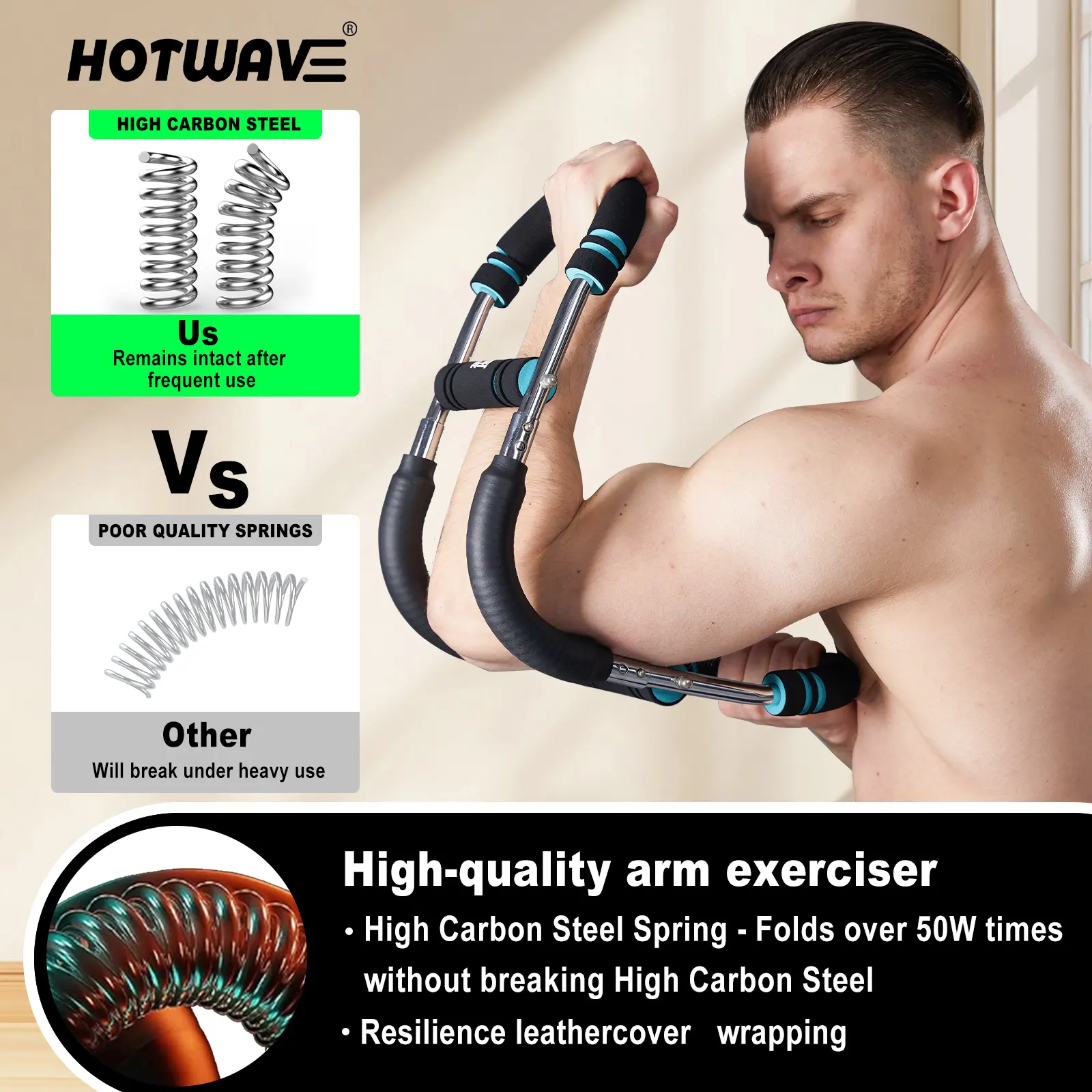 Twister Arm & Chest Trainer | Adjustable Spring Resistance | Full Upper Body Workout | Home Gym Equipment