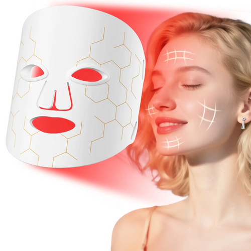 1 Red Light Therapy Mask for Face 8 Modes LED Face Mask Light Therapy with 288 LEDs 630nm & 850nm Infrared Light Therapy Mask at Home Portable with Timer & 2600mAh Remote Control for Anti-Aging