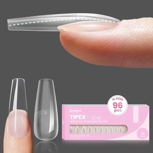 Beetles Tipex Lite Nail Extension Tips – 16 Sizes, Multiple Shapes