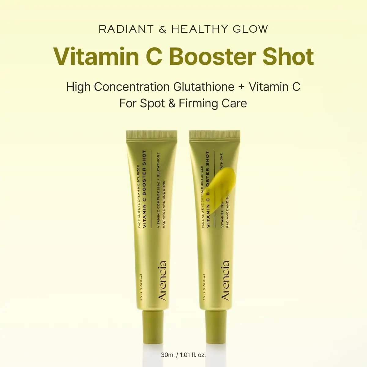 2PCS Arencia Vitamin C Booster Shot Serum with Glutathione, Niacinamide and Vitamin E for Dark Spot Care