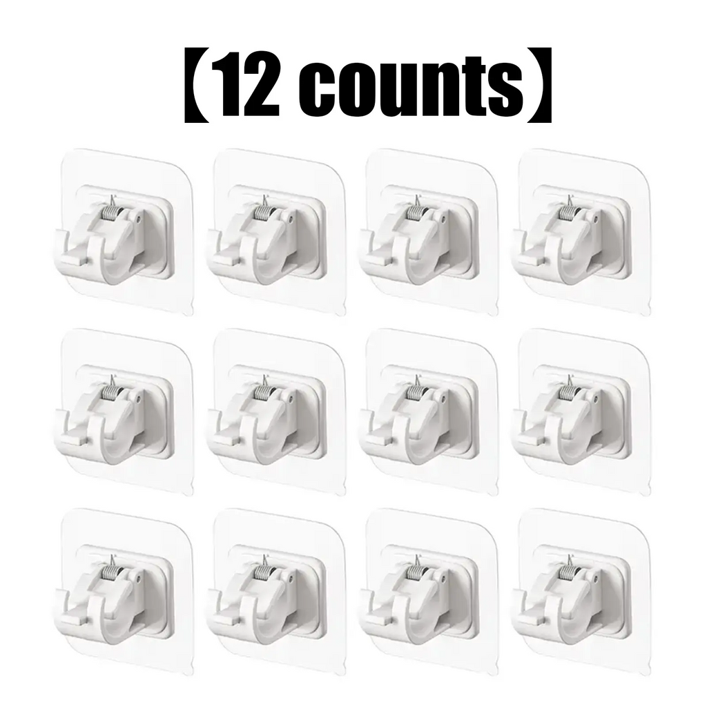 Transparent Curtain Rod Brackets with Screws | No-Damage Wall Mount | Multi-Room Use | 8/12/24/48 Pack