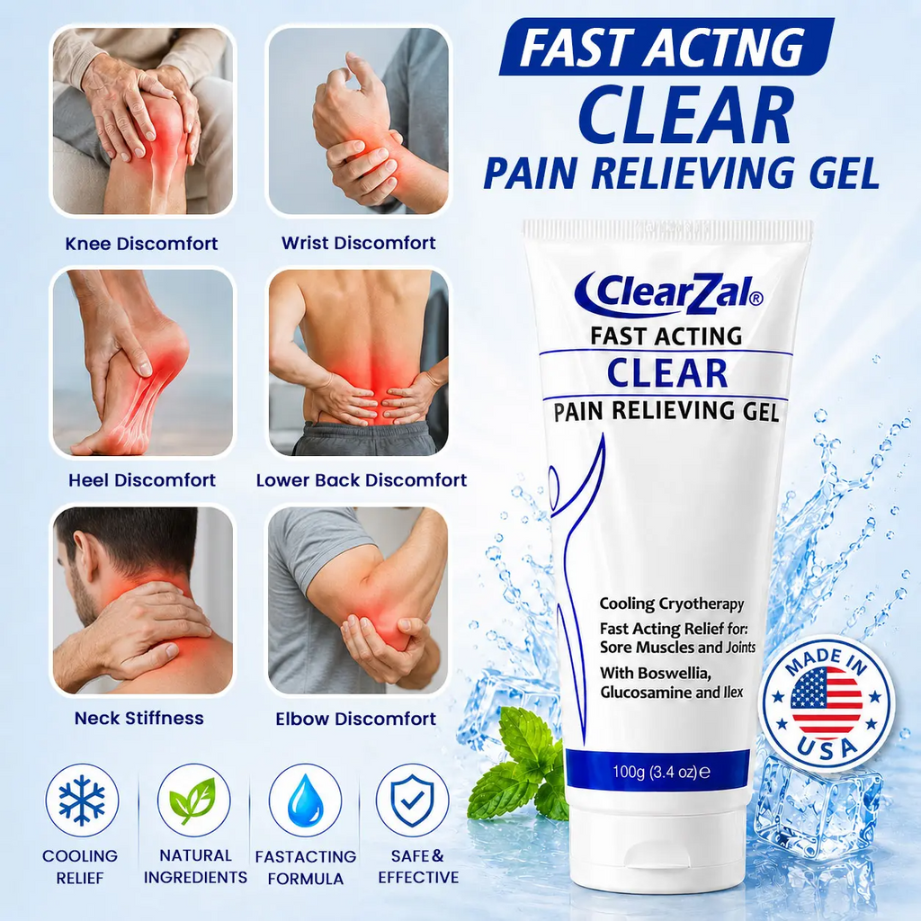 Clearzal Soothing Cooling Gel 100g – Menthol & Frankincense Relief for Muscles, Joints & Fatigue