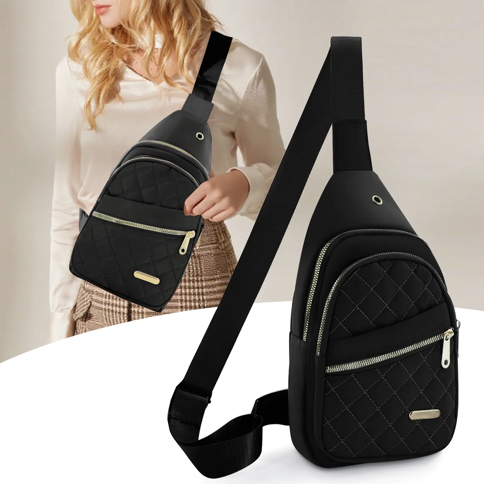 Women's Crossbody Chest Bag | Compact Multi-Pocket Fanny Pack for Travel & Outdoors