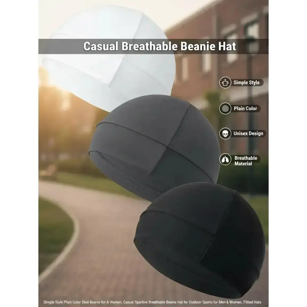 Skull Beanie Hat – Breathable Fitted Cap for Men & Women | Sports, Gym & Everyday Wear