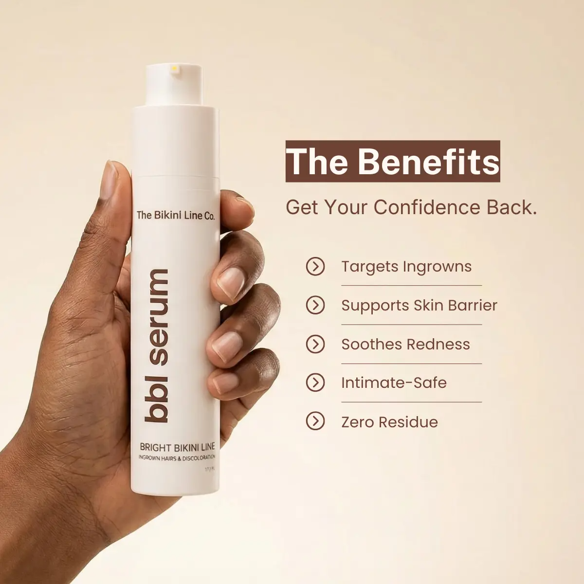 Serum - 3-in-1 Bikini Line Serum - Designed for ingrown hairs, dark spots, razor bumps, and irritation