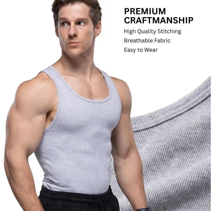 EKKO Lifestyle Beater – Soft 350 GSM Tank Top, True-to-Size Fit | Multi-Pack Options