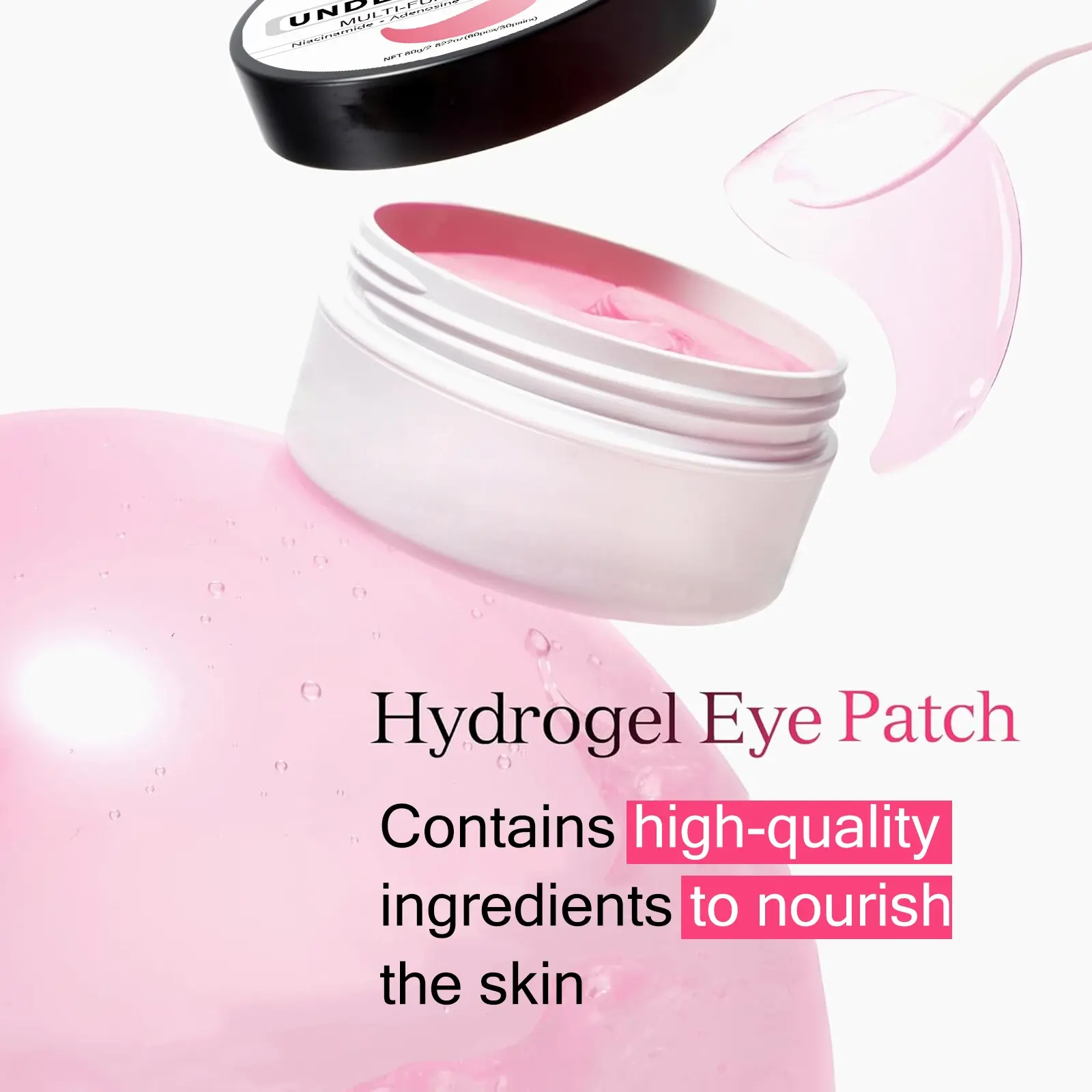60 Pcs Collagen Hydrating Eye Patches with Niacinamide, Caffeine and Vitamin B12, Deep Hydration