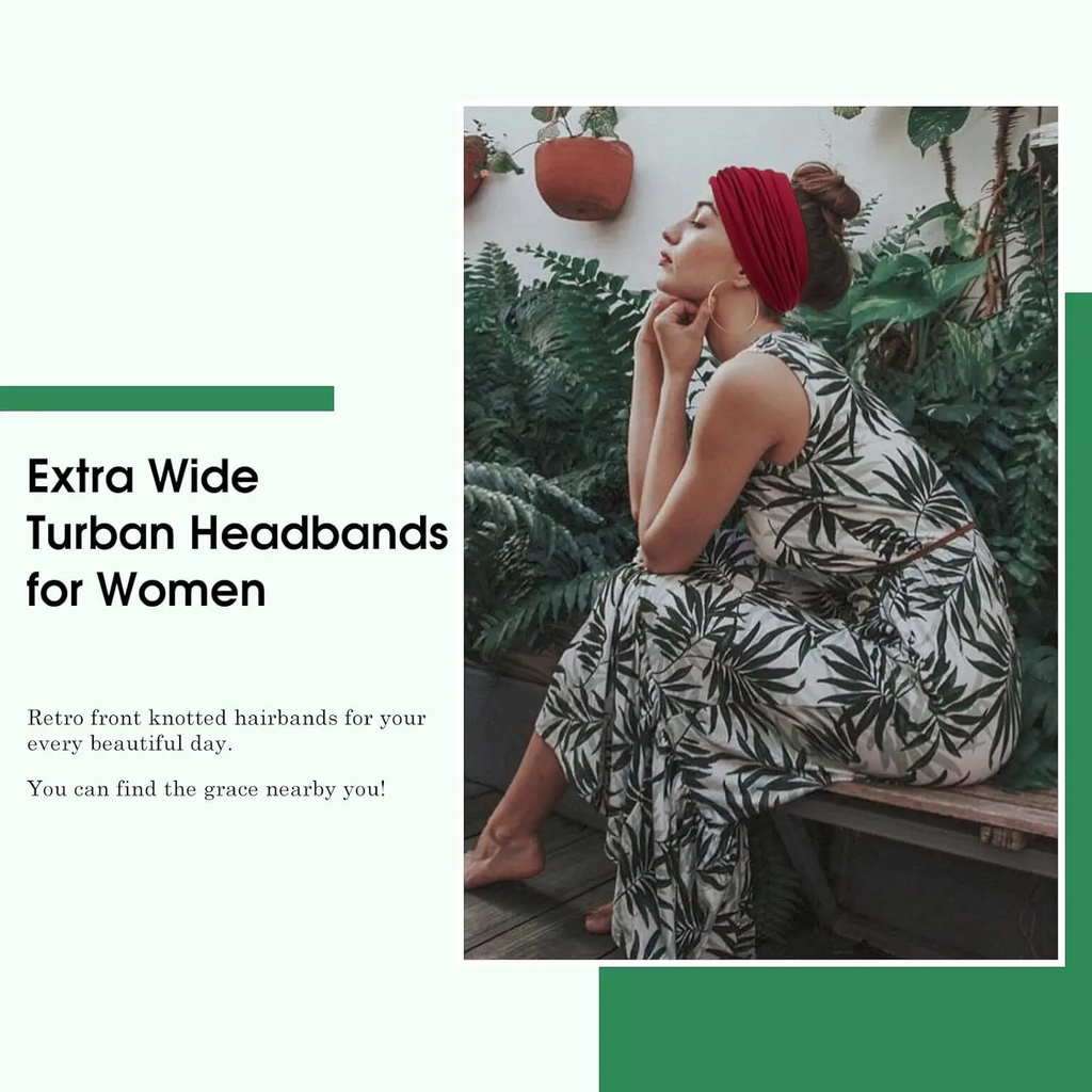 6-Pack Boho Wide Headbands – Stretchy Yoga & Workout Hair Wraps for Women