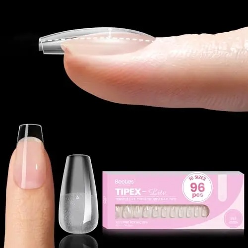 Beetles Tipex Lite Nail Extension Tips – 16 Sizes, Multiple Shapes