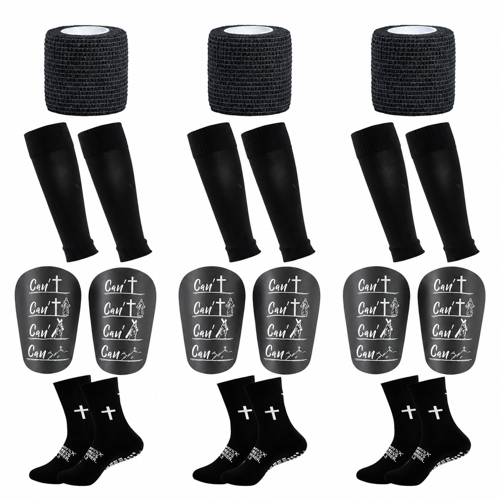 Men's Anti-Slip Soccer Socks & Shin Guard Set