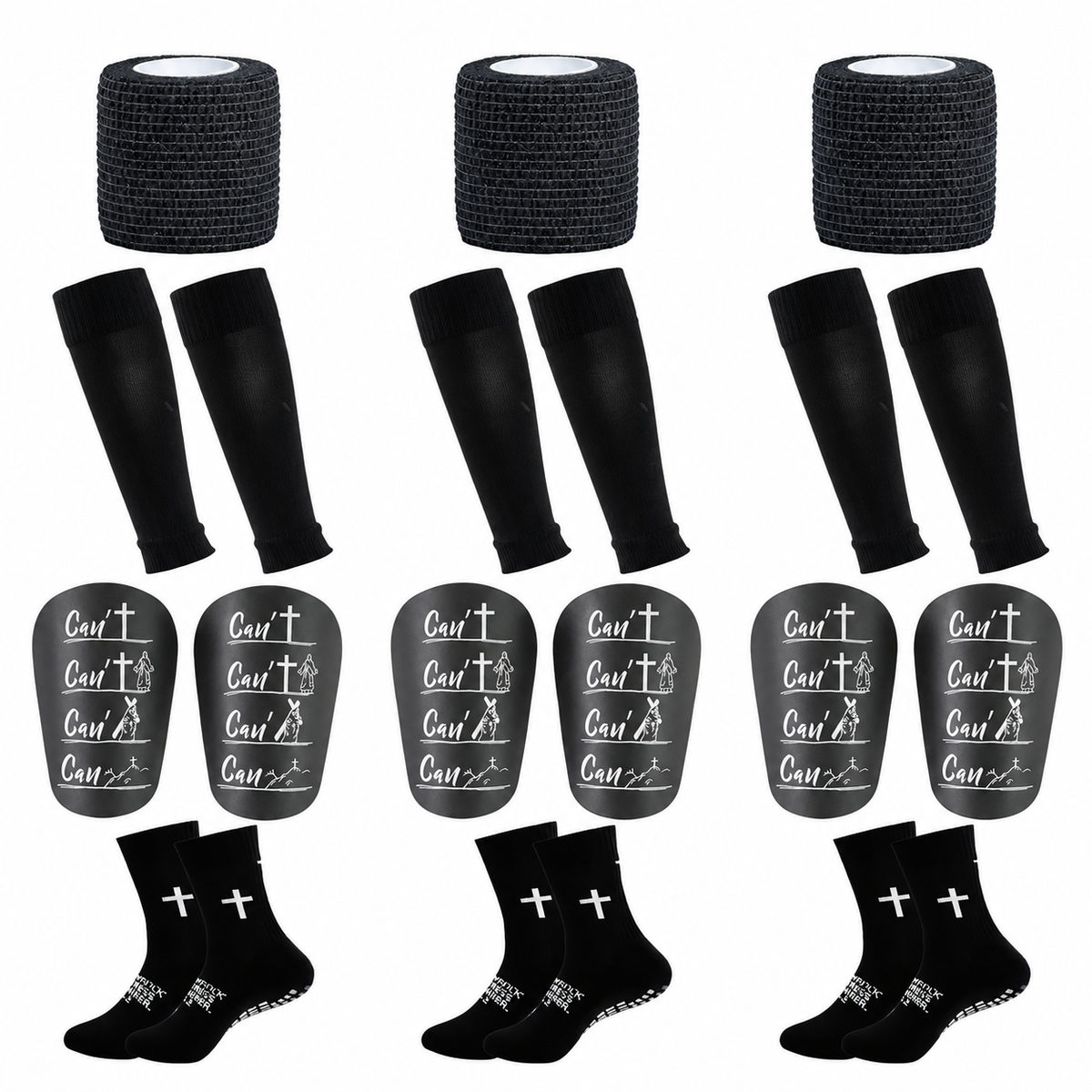 Men's Anti-Slip Soccer Socks & Shin Guard Set