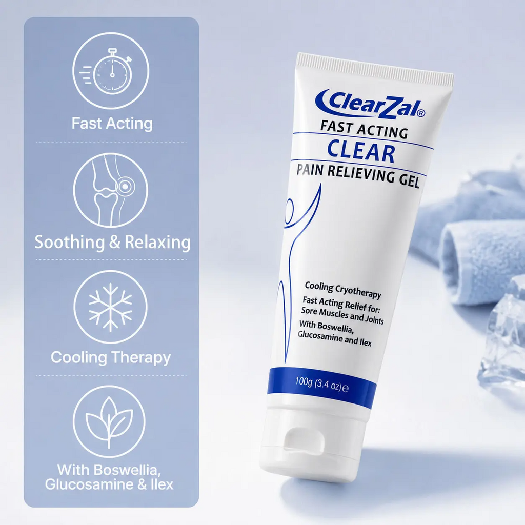Clearzal Soothing Cooling Gel 100g – Menthol & Frankincense Relief for Muscles, Joints & Fatigue