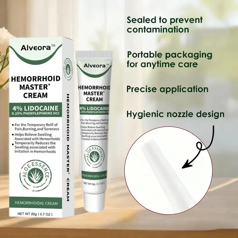 Alveora 3 Hemorrhoid Gel – Cooling Relief for Pain, Itch & Inflammation with Carthamus Seed & Scutellaria Extract