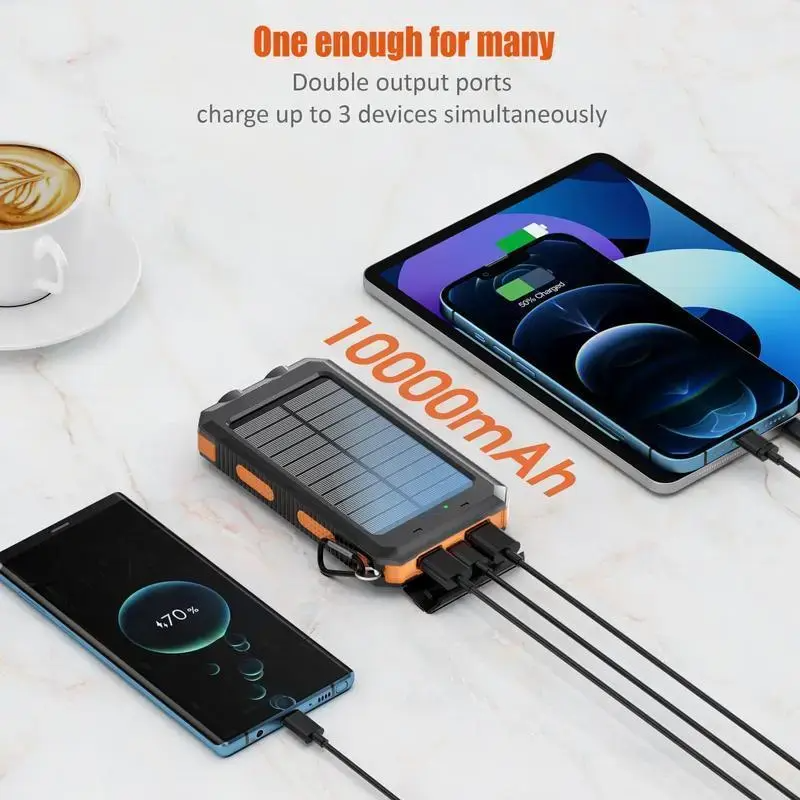 10000mAh Solar Power Bank – Dual USB Fast Charging for Outdoor Adventures
