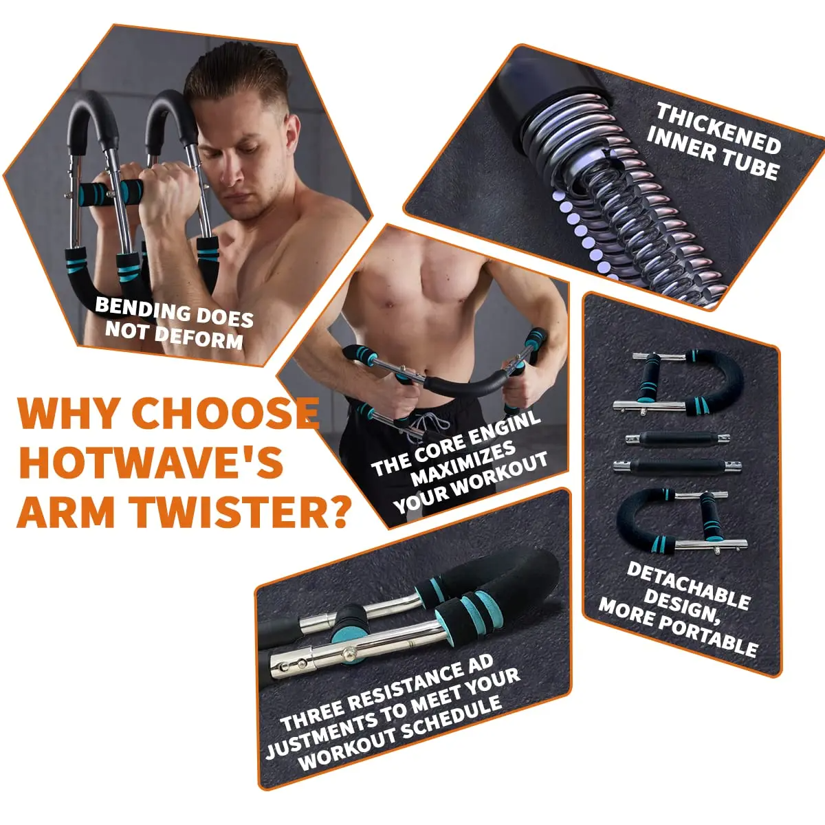 Twister Arm & Chest Trainer | Adjustable Spring Resistance | Full Upper Body Workout | Home Gym Equipment