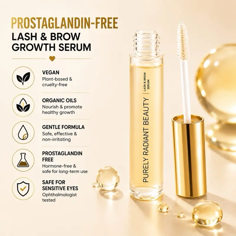 Growth Serum – Organic, Vegan, Prostaglandin-Free – Thicker Longer Lashes – Castor + Rosemary Oil